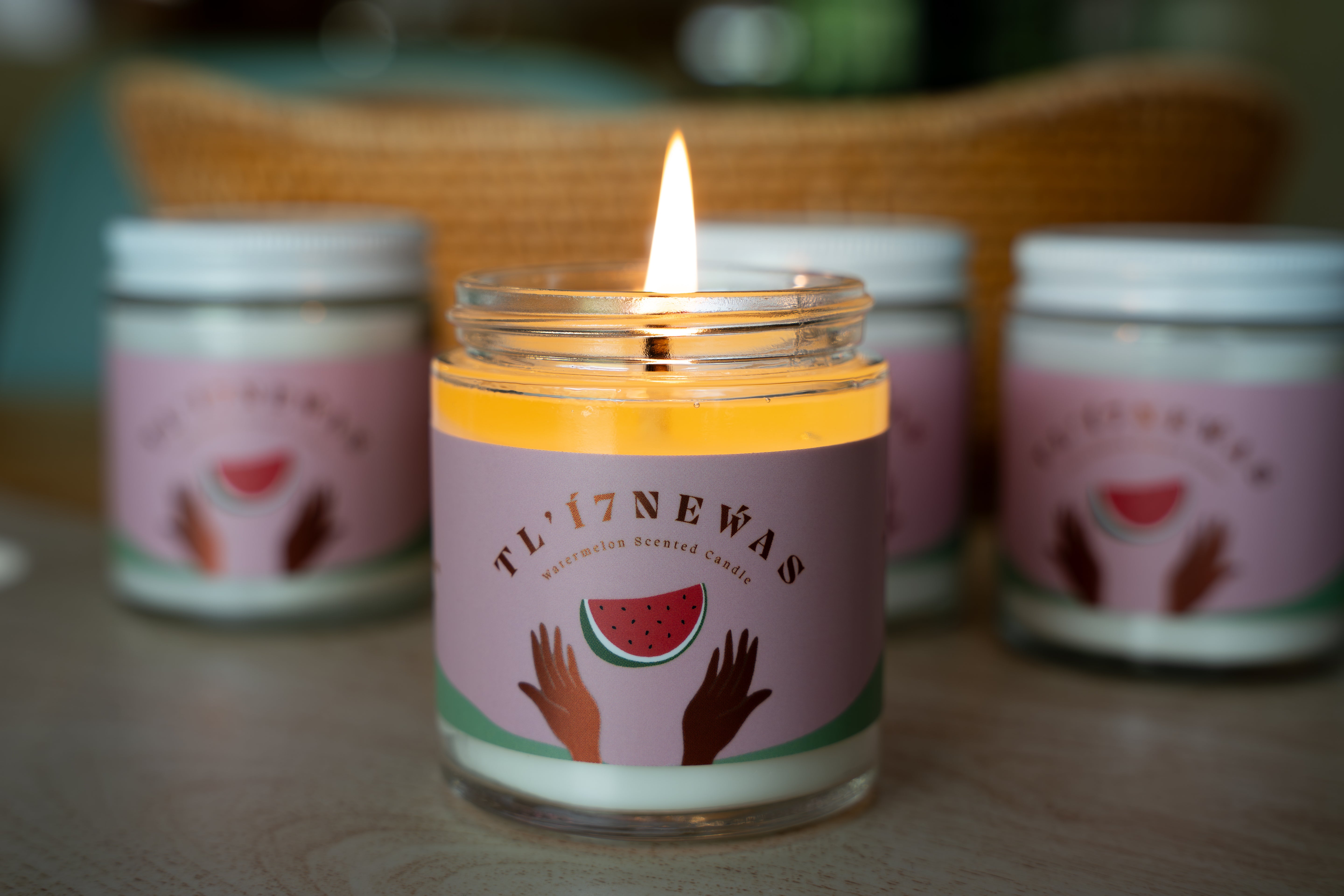 Tl’í7neẃas Watermelon Scented Candle