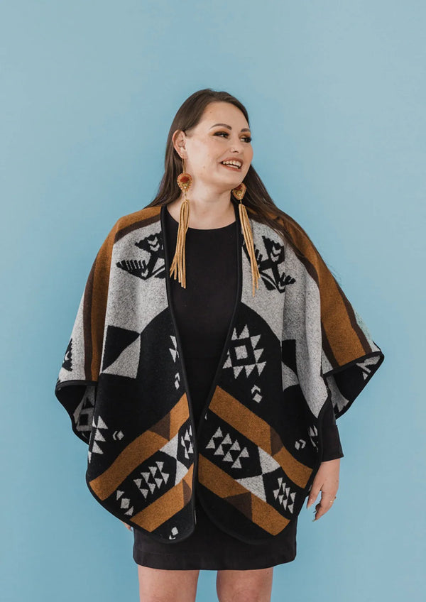 Thunderbird Reversible Shawl ~ Mini Tipi